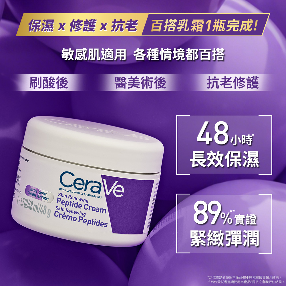 百搭乳霜1瓶完成，刷酸後、醫美術後，48小時長效保濕
